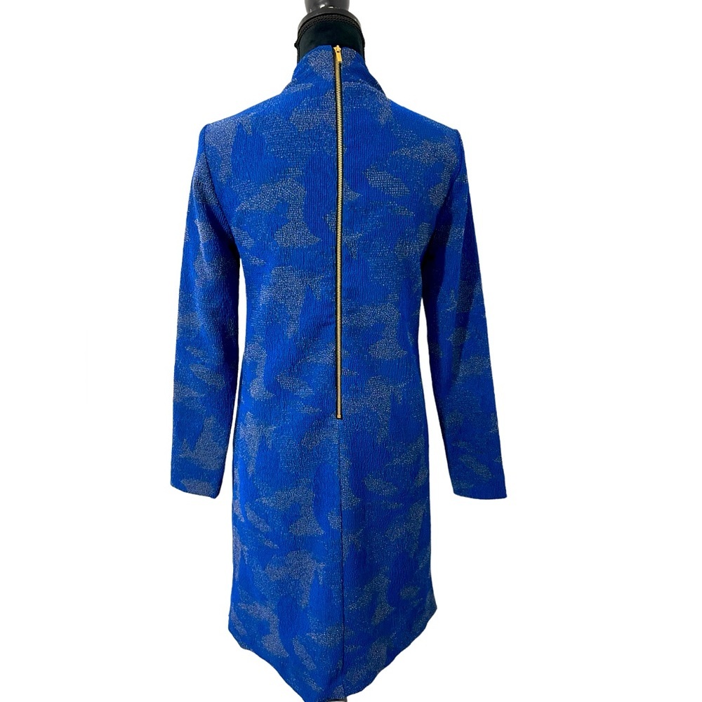 Hunter Bell Dress | Blue textured long sleeve dress | blue vintage style dress - Picture 10 of 10